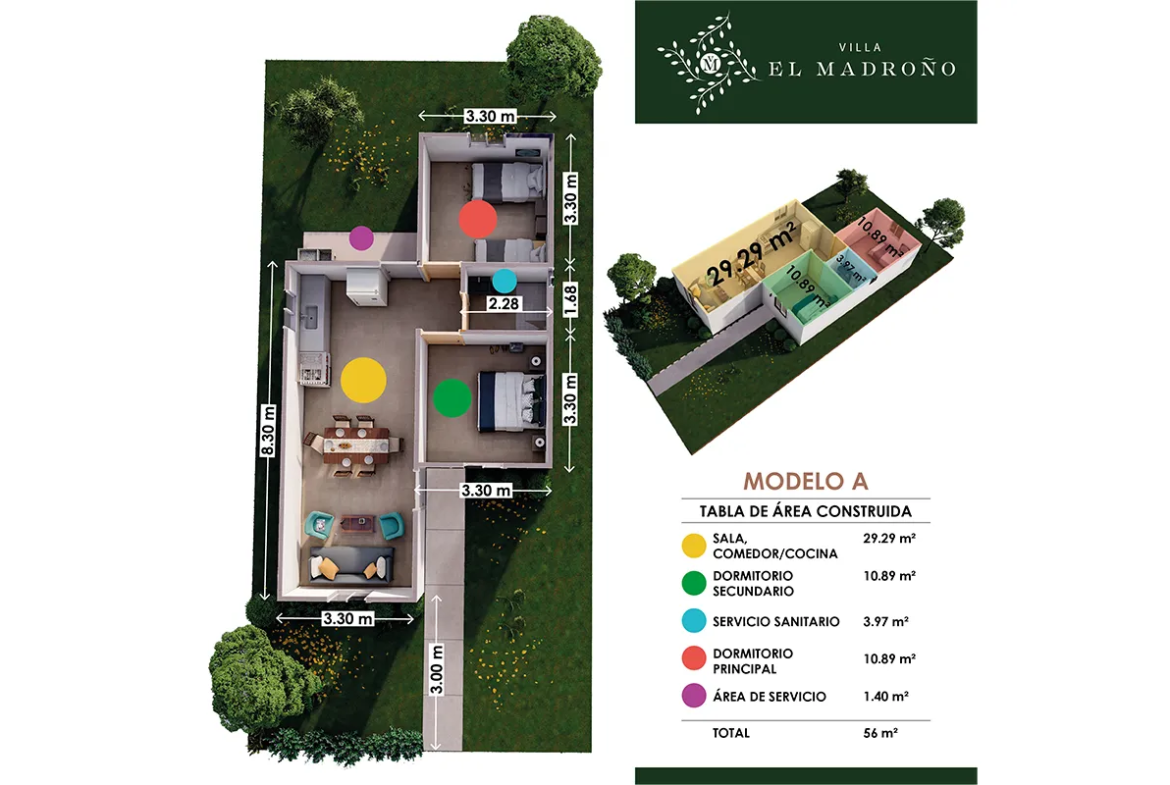 Villa El Madroño - Modelo A Planos