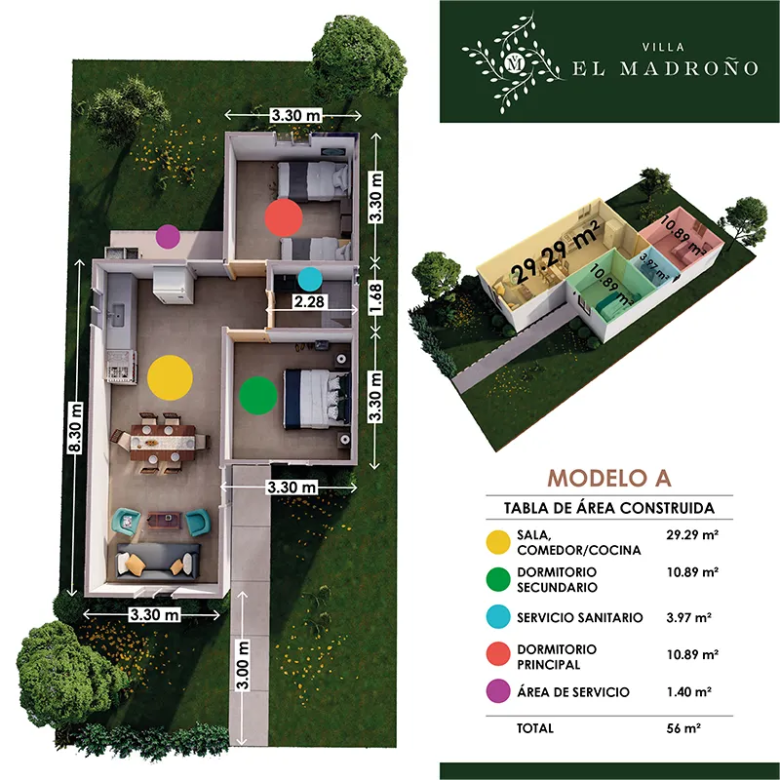 Villa El Madroño - Modelo A Planos