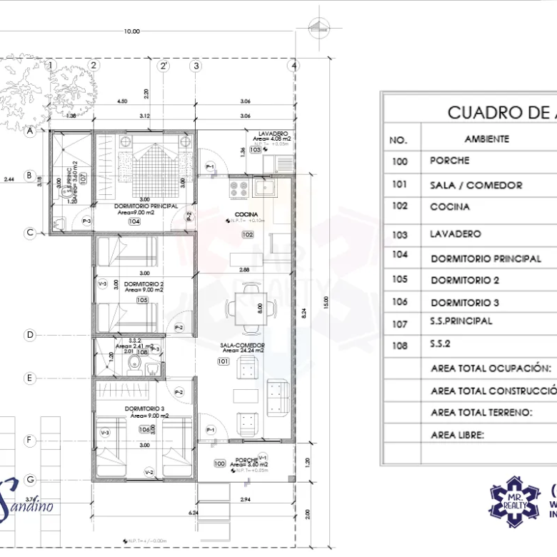 Planos Modelo Victoria Pradera de Sandino